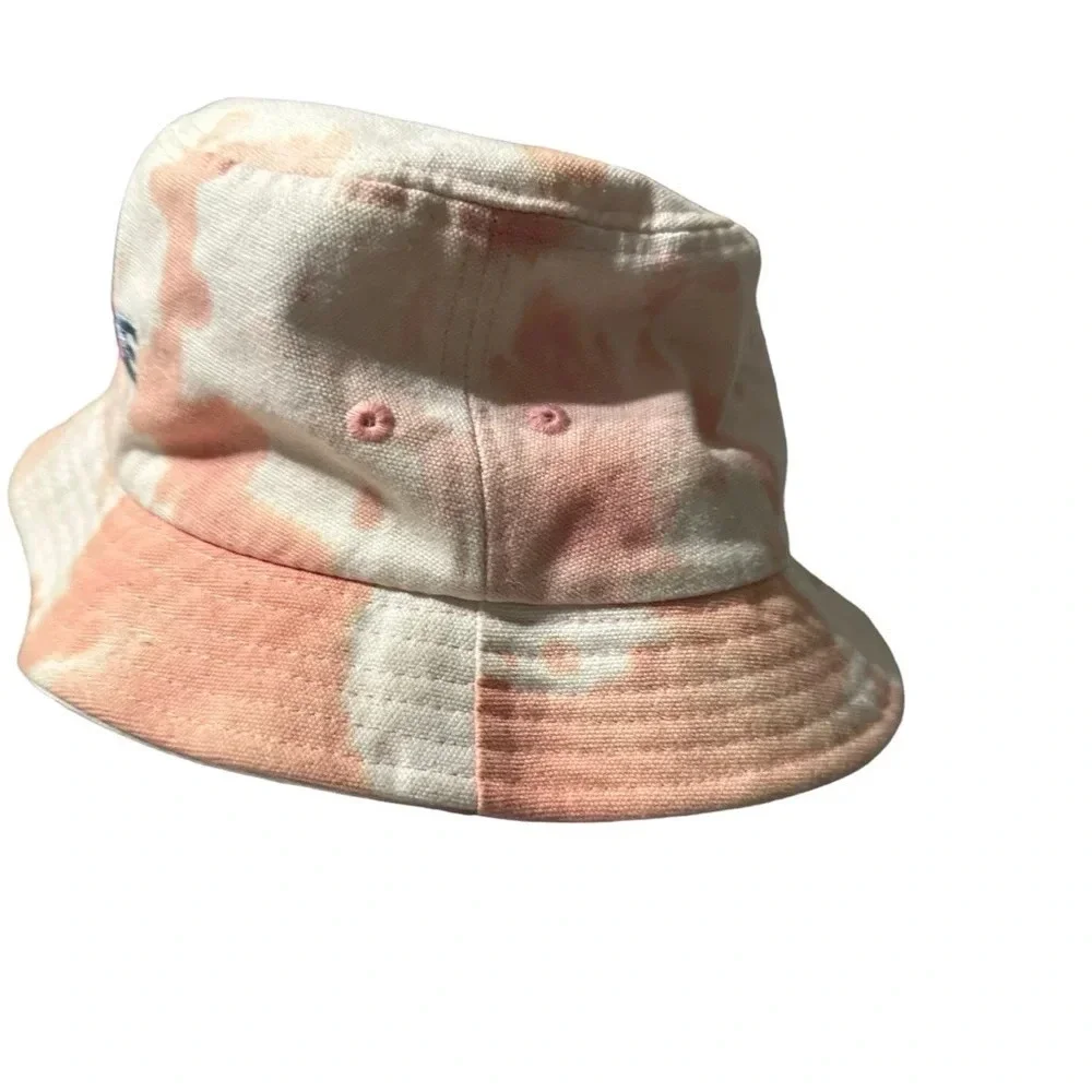 Coke Cola women's peach tie dye bucket hat with rainbow